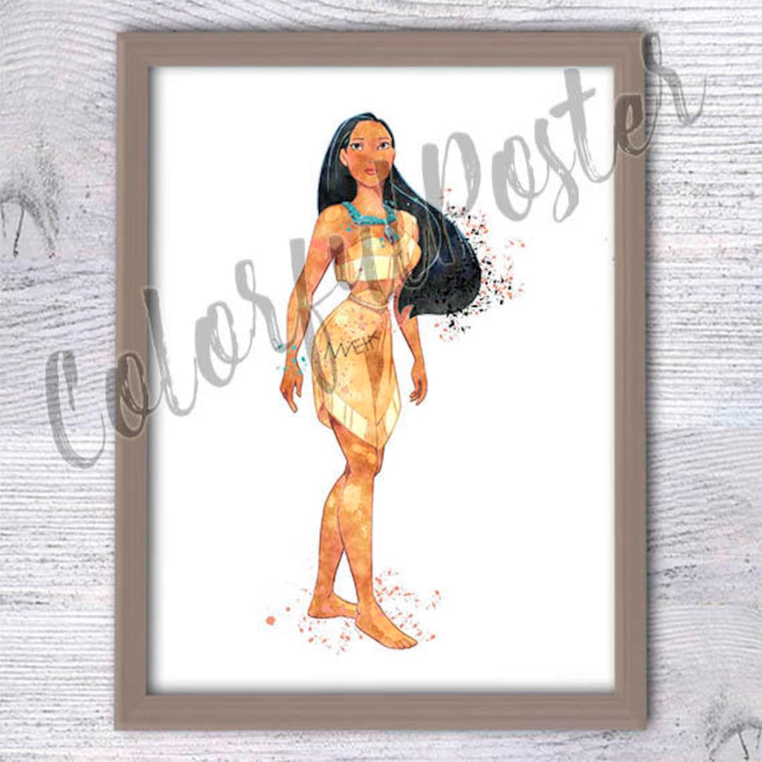 Pocahontas Disney Art Print, Pocahontas Wall Art, Nursery Decor Disney,  Disney Princess Sketch Art, Disney Pocahontas Disney Print -  Denmark