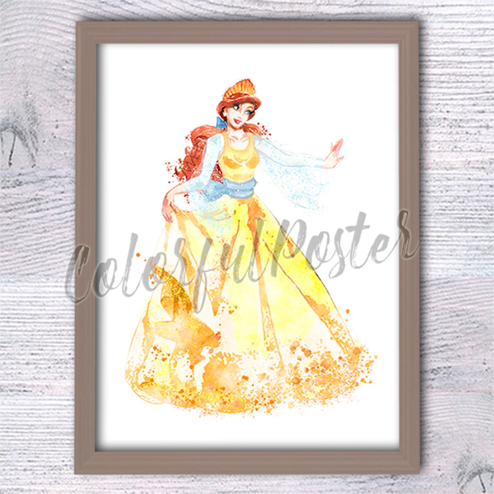 Princess Anastasia Watercolor Art Print: Girls Room Decor V472 - Etsy