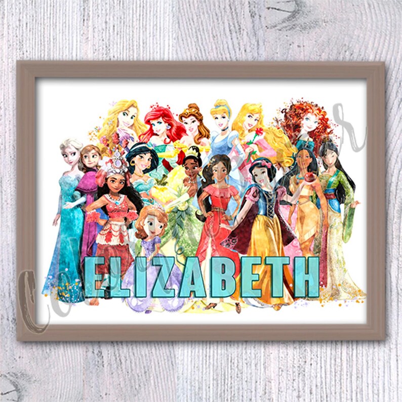 Custom princess name Personalized name poster Gift for her Personalized kid print Customized wall art Birthday gift Princess customized V683 image 4