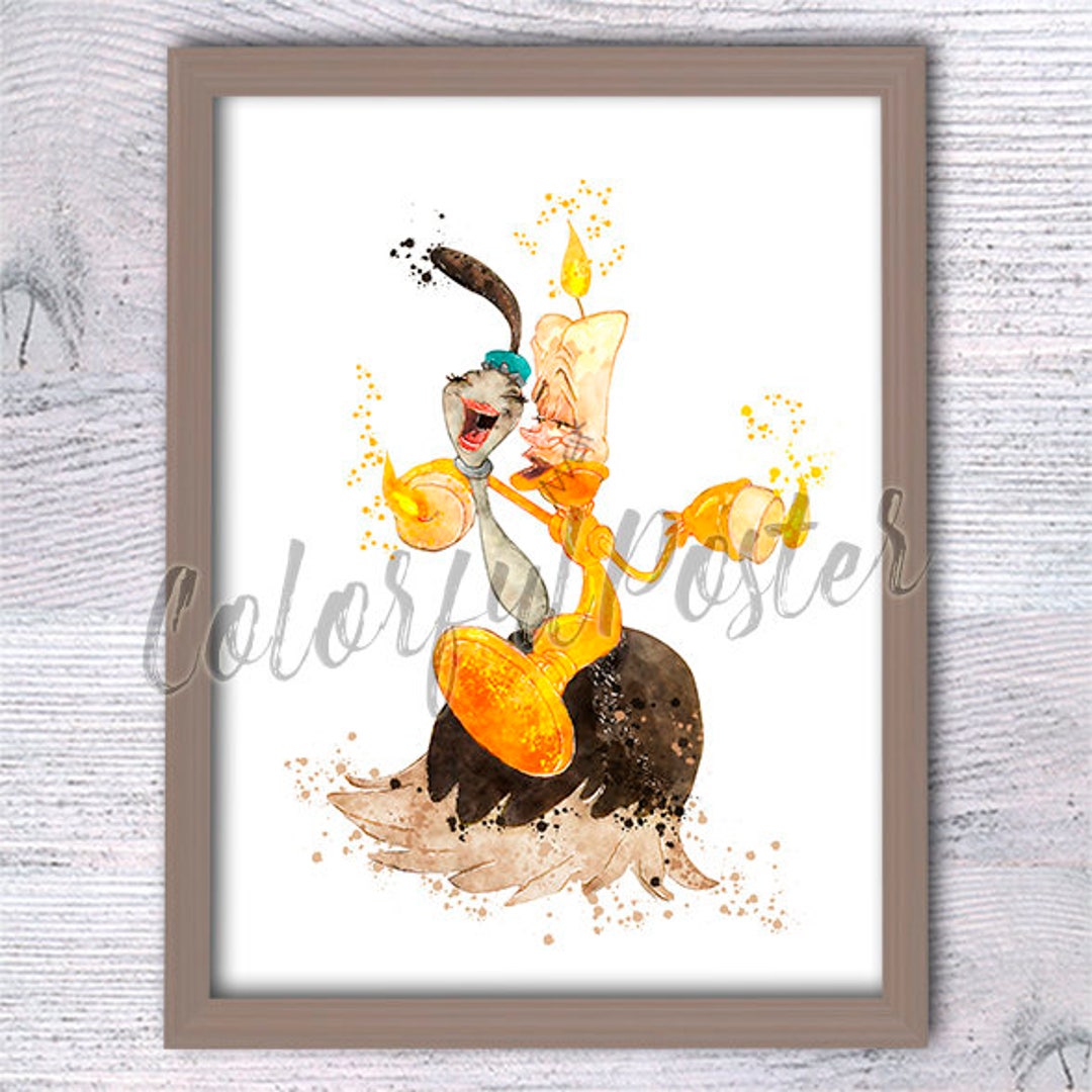Beauty and the Beast Poster Lumiere and Fifi Print Home Decor Kids Room ...