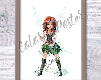 Piratenfee Zarina Poster: Tinkerbell Kinderzimmer Dekor V252