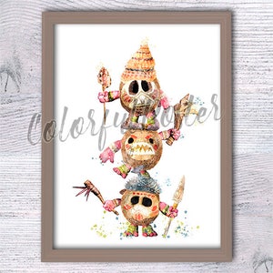 Cartel de Moana Kakamora impresión Kakamora decoración de la pared Moana Kakamora cartel Moana acuarela Decoración del hogar Arte de la pared Regalo de cumpleaños V538