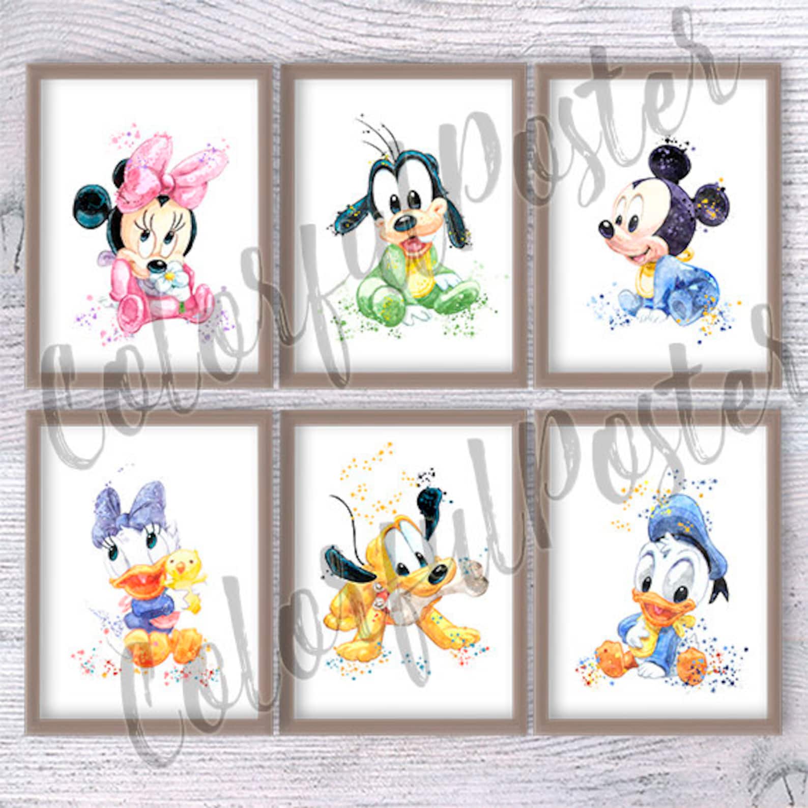 Disney baby print Set of 6 Disney wall decor Nursery art Etsy