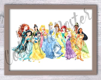 Fairy Princess Watercolor Art Print: Girls Room Decor V188