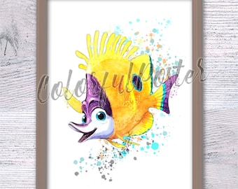 Findet Nemo Tad inspirierte Wandkunst, niedliches Ozean-Kinderzimmerdekor, Pixar-Kinderzimmer Poster, Geburtstagsgeschenk, Wohnkultur V863