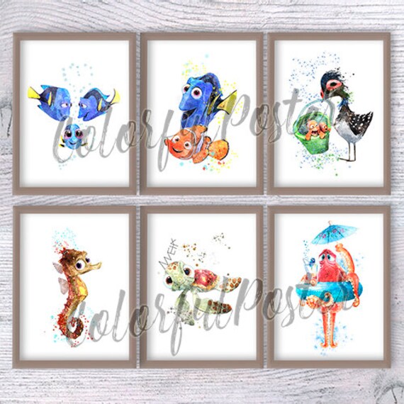 Finding Dory Set of 6 Finding Dory Print Dory Poster Disney | Etsy