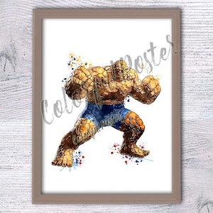Poster Les Quatre Fantastiques La Chose Impression Les Quatre Fantastiques Décoration murale Marvel Art mural Poster super-héros Marvel rivalise avec le cadeau d'anniversaire Décoration d'intérieur V245