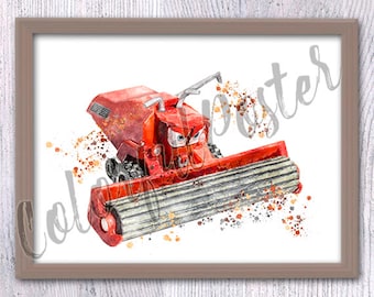 Decoración de pared de Frank Cars de Disney / Arte para dormitorio infantil / Impresión de Cars, ilustración en acuarela V562