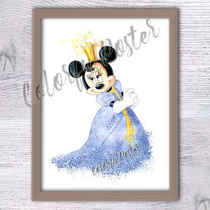 Minnie Mouse poster Minnie Mouse print Disney wall decor Baby shower gift Minnie watercolor Nursery art Princess Minnie Mouse V239