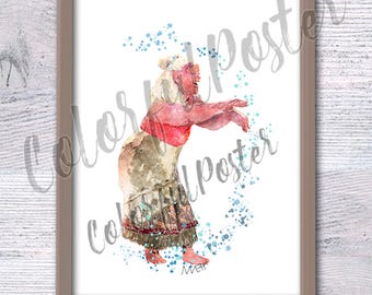 Tala poster Moana print Gramma Tala illustration Girls room wall art Nursery wall decor Kids room art decor V276