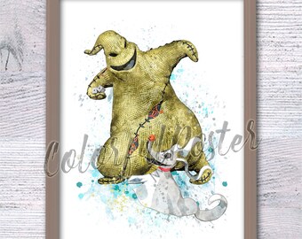 Pôster inspirado em O Estranho Mundo de Jack, Oogie Boogie, decoração de parede, arte de berçário, pôster Oogie Boogie V788