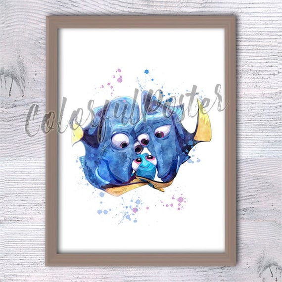 Finding Dory Parents, , Dory Parents Fish, Wall Art, Dory Poster, Fish  Family, Baby Shower, Finding Nemo Nursery, Baby Dory, Nemo V103 -   Canada
