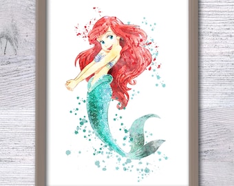Ariel Art Print: Under the Sea Princess Decor V47