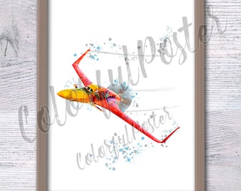 Planes Poster Planes Poster Planes Wanddekor Planes Raumbild Aquarell Cars and Planes V344