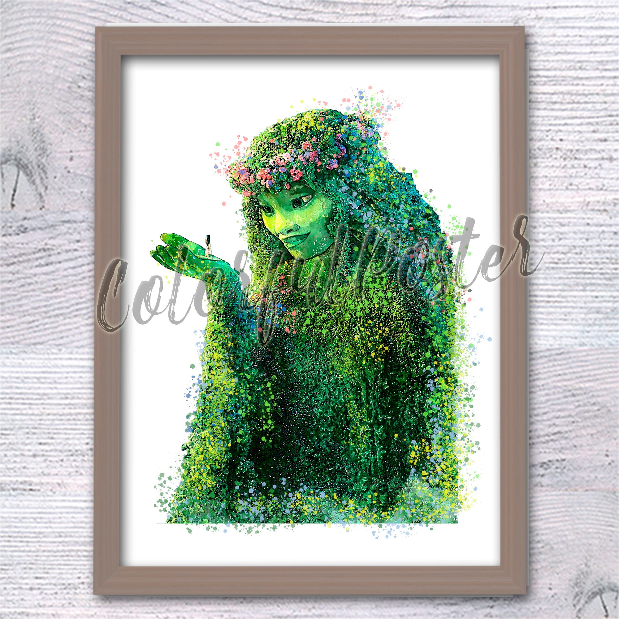 Te Fiti Moana print Te Fiti poster South Pacific goddess Moana wall decor Te Fiti watercolor Nursery art  Te Fiti goddess V857