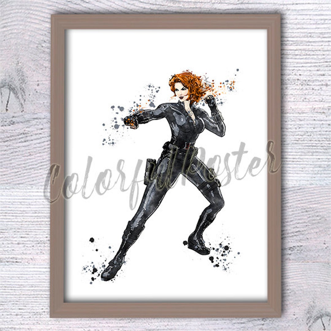 Black Widow Black Widow Poster Superhero Wall Decor Black Widow Print ...