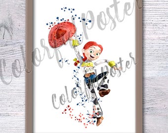 Jessie Toy Story Print: Watercolor Nursery Decor V293