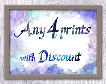 Set of any 4, Make your own set, Choose your prints, Print set with discount, Poster set, Custom set, set of 4, art set poster pack