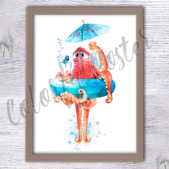 Dory Finding Nemo Hank And Dory Poster Funny Nursery Print Etsy