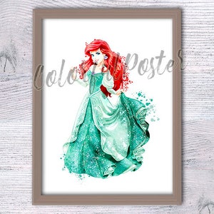 Ariel princess Ariel print Ariel poster The Little Mermaid decor Nursery room wall art Baby shower gift  decor V163