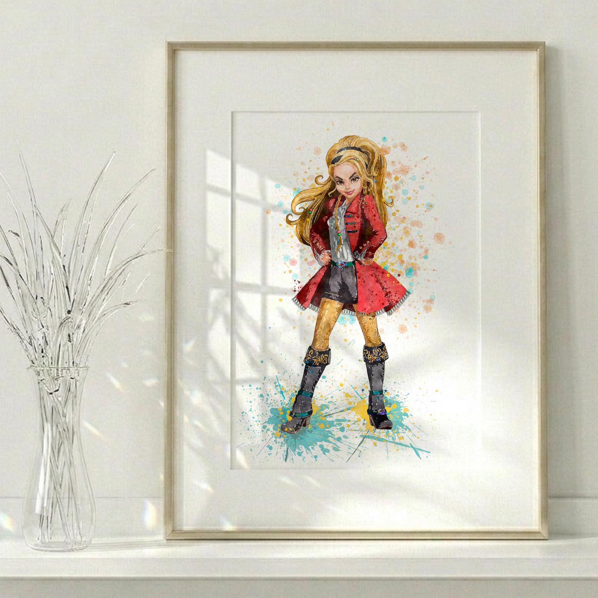 ディセンダント CJフック 水彩画プリント：フック船長の娘 V652 - Etsy