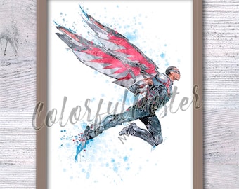 Superhelden-Druck: Superhelden Aquarell Wall Art V647