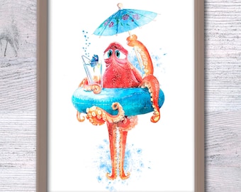Póster de Dory y Nemo, Hank y Dory, lámina divertida para la habitación del bebé, Dory, Nemo, decoración infantil, regalo para niños, Dory, decoración de verano, regalo para un amigo, V78