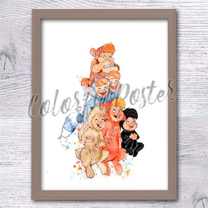 Neverland Lost Boys Illustration, Peter Pan Wall Art, Disney Inspired Nursery Decor, Boys Room Print, Adventure Time Poster  V765