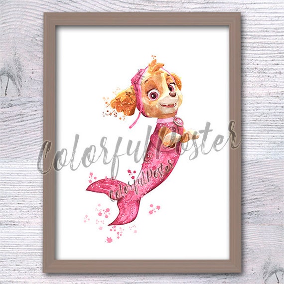 Paw Patrol Watercolor Printable Paw Patrol Watercolor Printable Art Paw