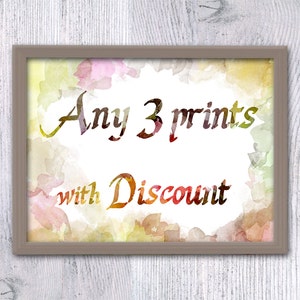 Make your own set of any 3 prints, choose your prints, Print set with discount, Poster set, Custom set, set of 3, art set poster pack