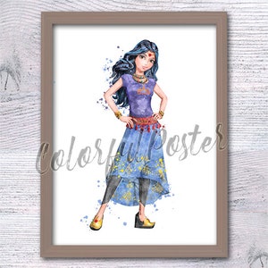 Descendants Evie poster Evil Queen daughter print Descendants decor Gift for her Descendants poster Wall art Bithday gift Home decor V650