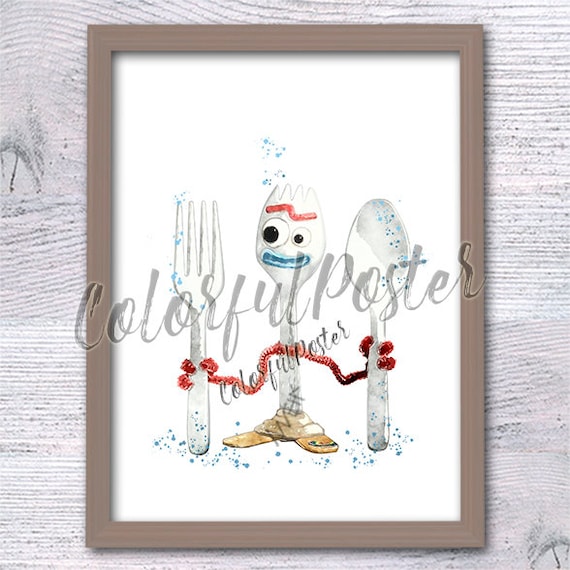 Toy Story Poster Forky Print Toy Story Wall Decor Forky Poster