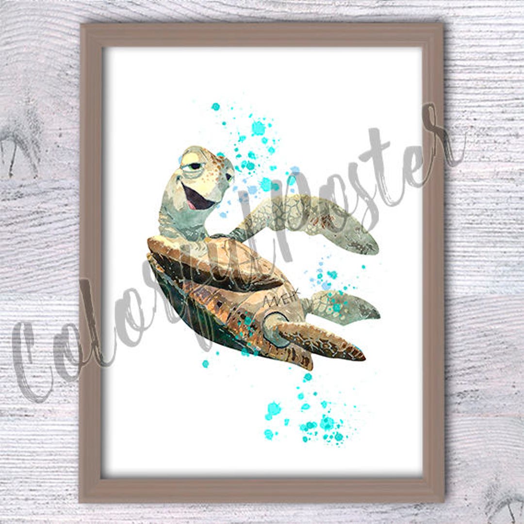 Nemo Crush Print Finding Nemo Wall Decor Crush Poster Nursery Art