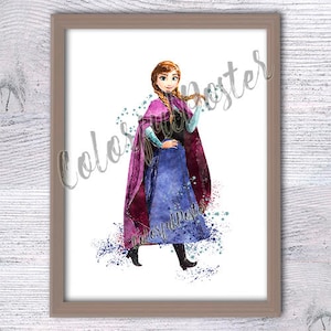 Frozen poster Frozen Anna print  wall decor Home decoration Nursery room decor Kids room wall art Gift idea V227