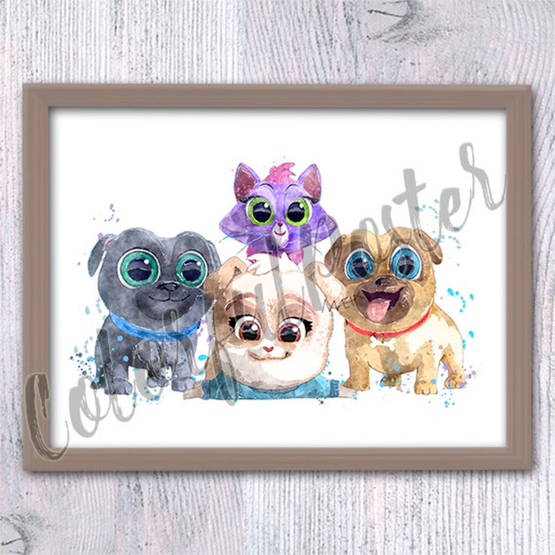 Puppy Dog Pals Print Puppy Dog Poster Wall Decor Cute Puppy Nursery Art ...