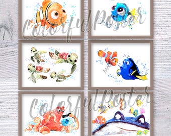 Findet Dorie Print-Set: Unterwasserwelt für das Badezimmer und das Kinderzimmer V223