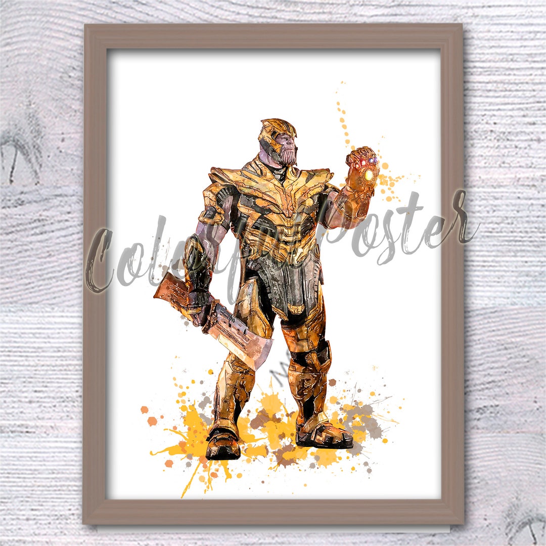 Thanos Print Thanos Poster Marvel Villain Superhero Watercolor ...