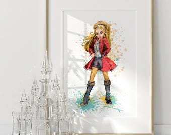 ディセンダント CJフック 水彩画プリント：フック船長の娘 V652 - Etsy