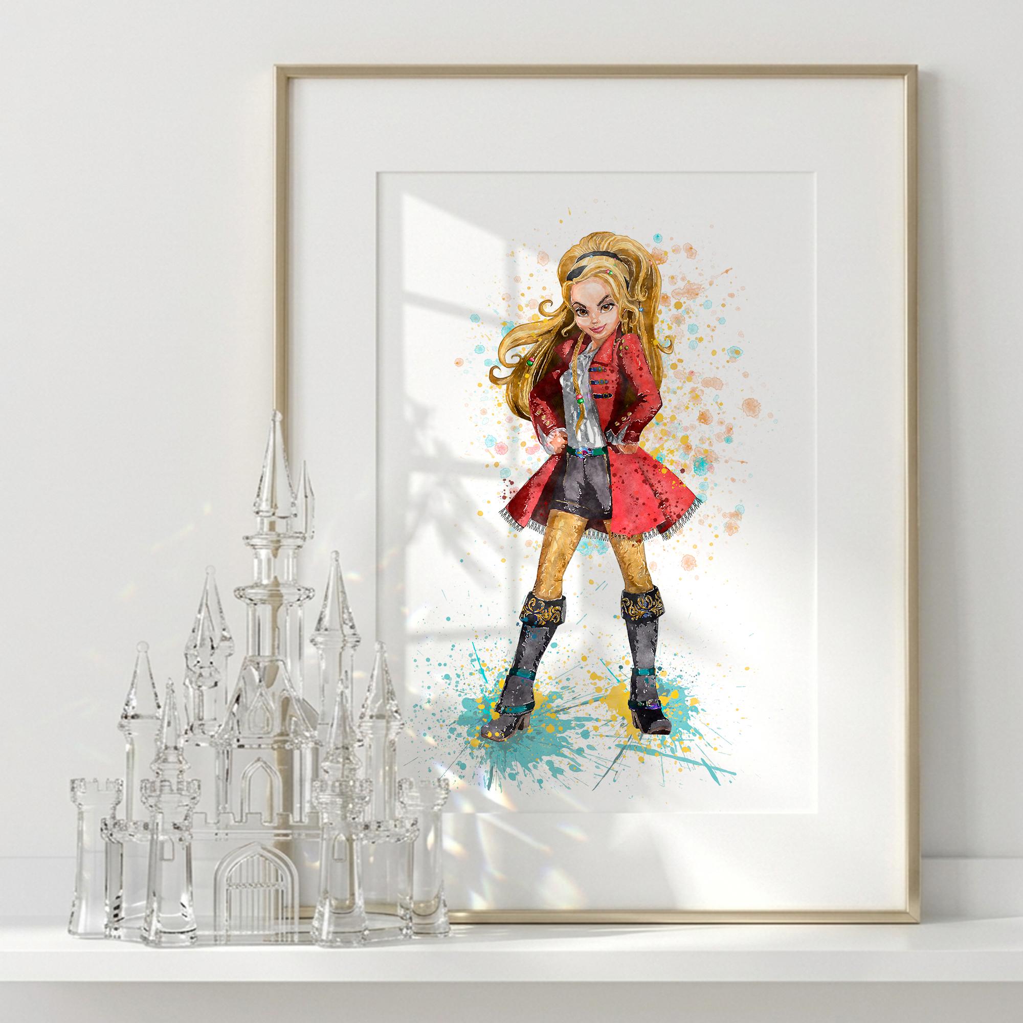 ディセンダント CJフック 水彩画プリント：フック船長の娘 V652 - Etsy