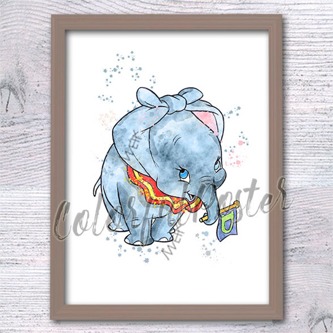 Dumbo the Elephant Poster Dumbo the Flying Elephant Print Dumbo Wall