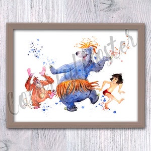Jungle Book poster The Jungle Book print Mowgli and Baloo illustration Nursery room decor Kids room wall art Gift idea V75