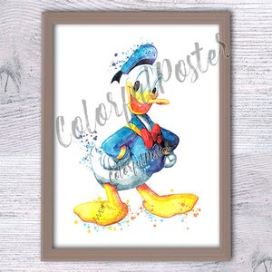 Donald Duck poster  wall decor  Donald Duck print Kids room wall art Boys room decor Baby shower gift V266