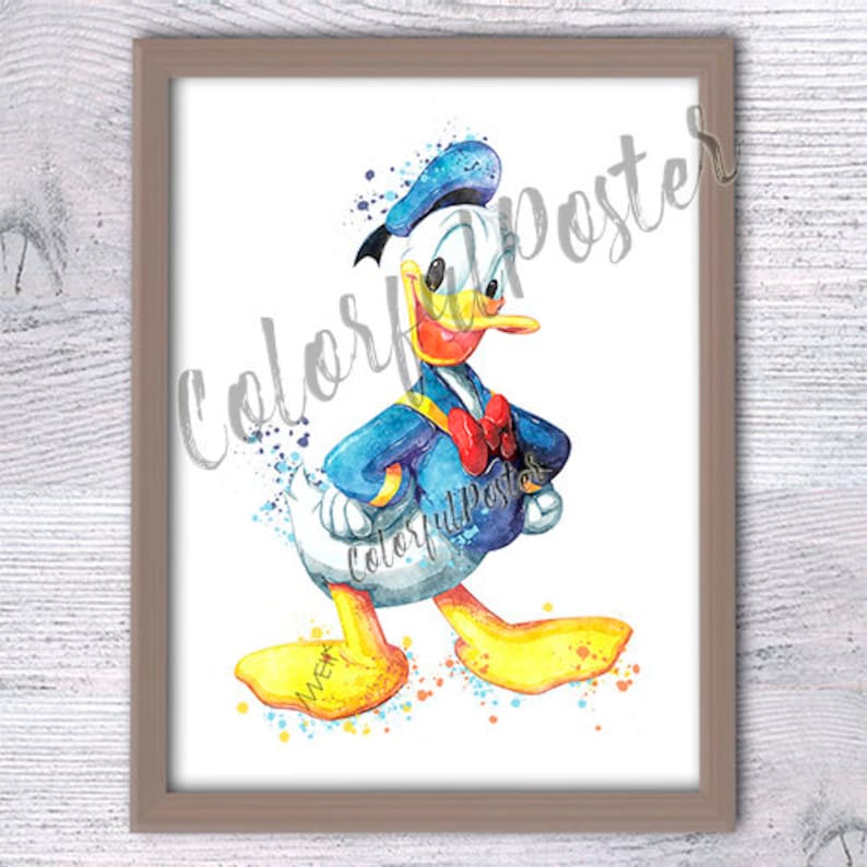 Donald Duck Poster Disney Wall Decor Disney Donald Duck Print Kids Room Wall Art Boys Room Decor Baby Shower Gift V266 Prints Art Collectibles Kromasol Com