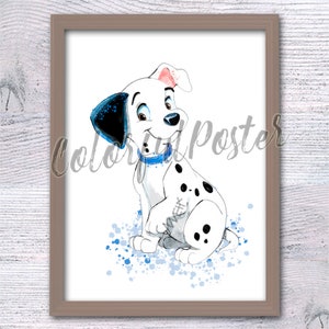 One hundred and one Dalmatians print Penny poster 101 Birthday gift Nursery art Penny print Dalmatians watercolor Home decor Wall art V844