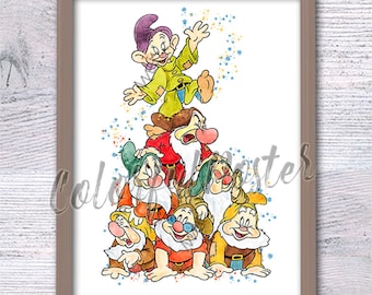 仕事へ出発白雪姫、7人の小人、間抜け、ハイホー、ディズニー