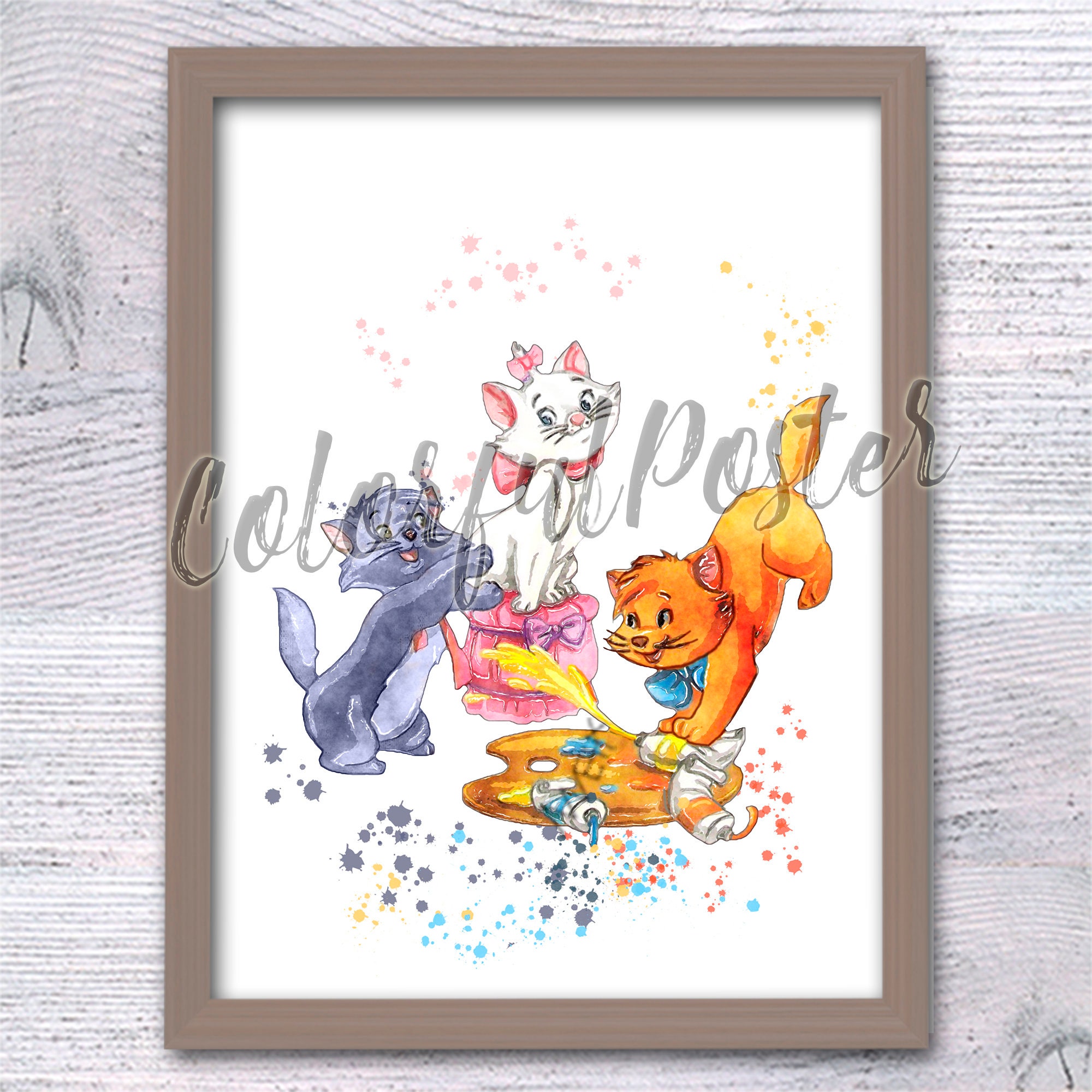 The Aristocats Watercolor Print: Kitten Nursery Art - Etsy