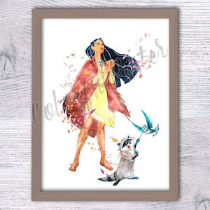 Pocahontas print  princess poster Kids room wall art  wall decor Girls room decor Pocahontas wall art poster V447
