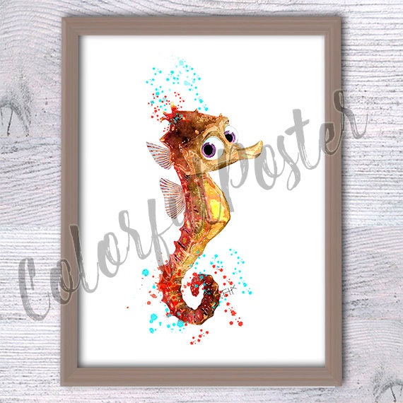 Sheldon Finding Nemo Print Sea Horse Sheldon Bathroom Wall Decor