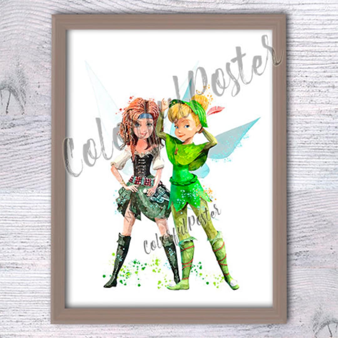 ティンカーベルと海賊妖精のポスター ザリナとティンカーベルのアートプリント 妖精の装飾 ベビーシャワーのギフト 子供部屋アート V263 - Etsy  日本