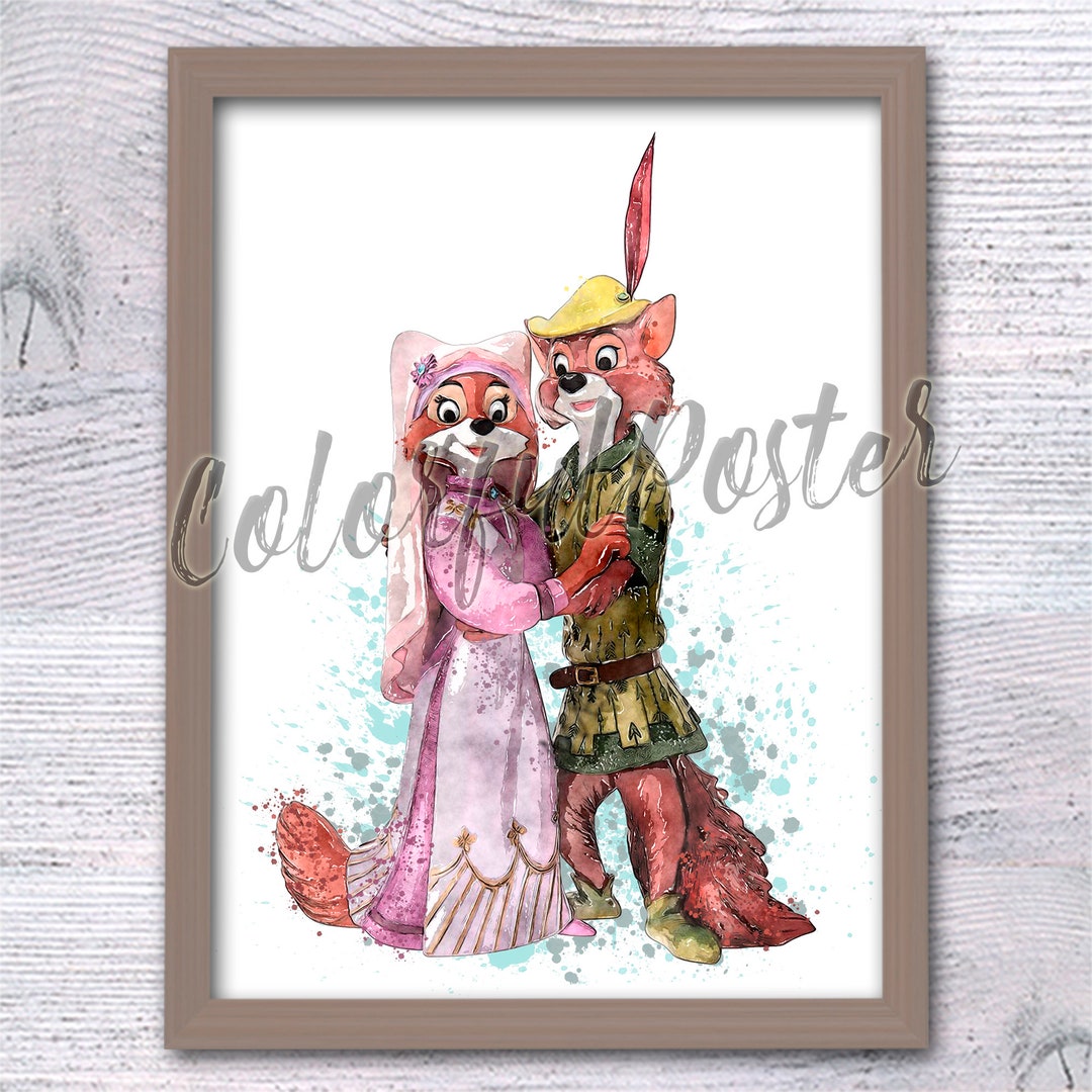 Robin Hood Poster Wall Decor Robin Hood and Maid Marian Nursery Art ...